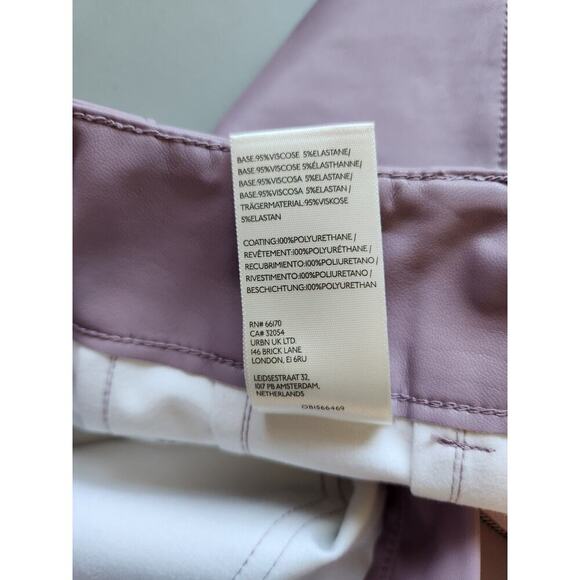 NWT Maeve The Colette Cropped Faux-Leather Wide-Leg Pants Sz 29 Lilac #7B501 - Picture 12 of 12